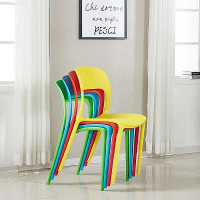 Hot sale dining room furniture  simple design Stackable low back Modern PP Plastic Dining Chair