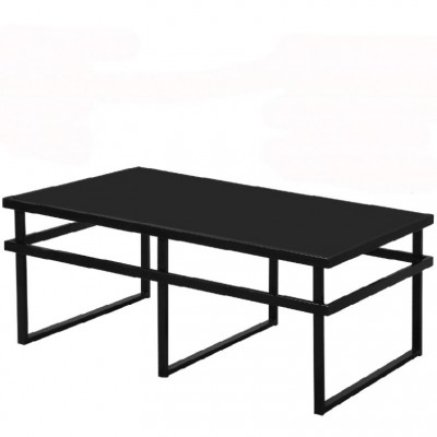 Sell Best Living Room Furniture Modern Simple Black Metal Frame Metal Legs High Quality Rectangular Coffee Table